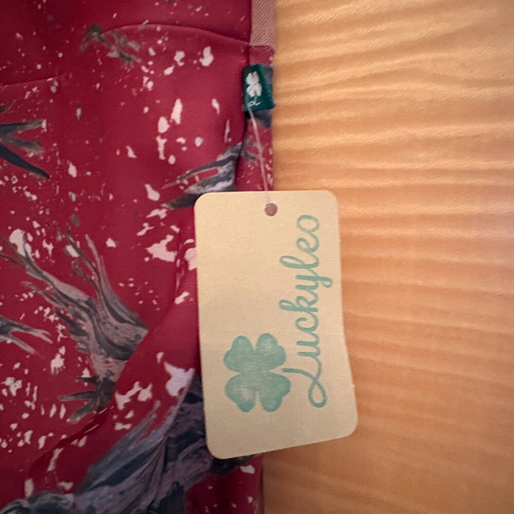 Lucky Leo NWT  Medium Leotard - custom bird print in rust - Picture 2 of 3